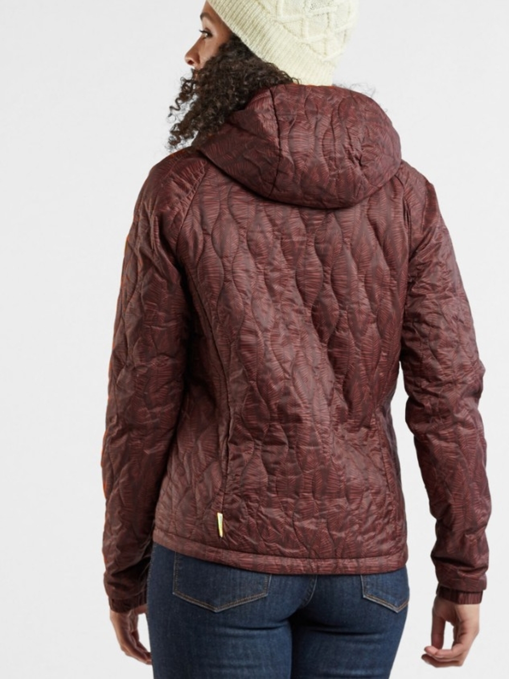 Women's Quilted Hooded Puffer Jacket in Deep Chrysanthenum Size Medium - Picture 2 of 14